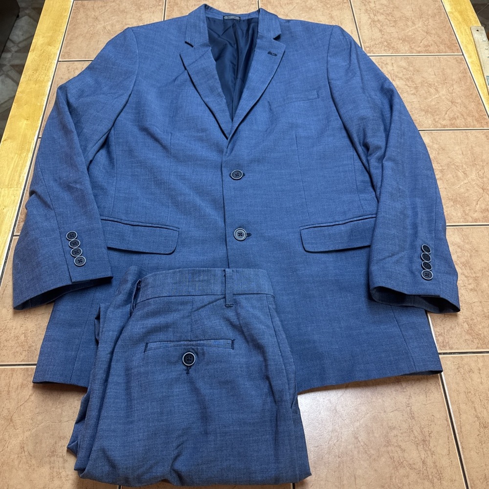 Calvin Klein Boys 2-Piece Suit Set Blue Sz 20 Blazer Jacket Pants 28 x 29